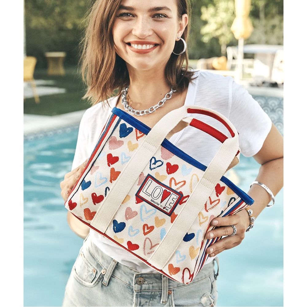 NWOT Brighton red white and you tote